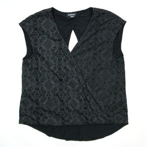 ❤Bebe Womens Black Sleeveless Open Back Blouse XL